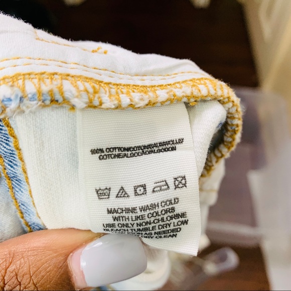 Free People Bleached Raw Hem Denim Shorts - Picture 7 of 7